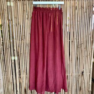 Lulu's sun seeking brick red lace swim cover-up maxi skirt